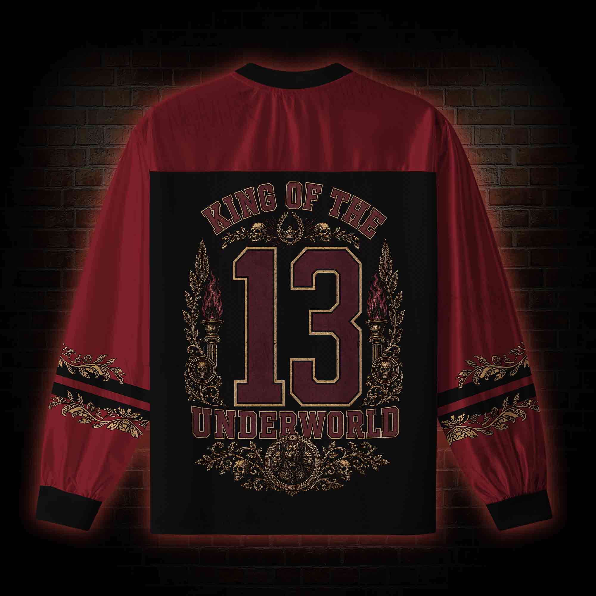 Hades Greek mythology V-Neck Long Sleeve Jersey