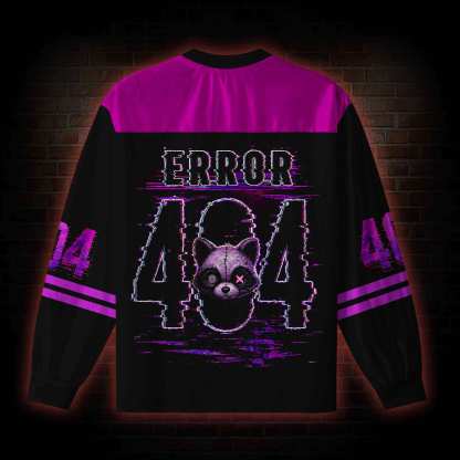 Error 404 Raccoon V-Neck Long Sleeve Jersey