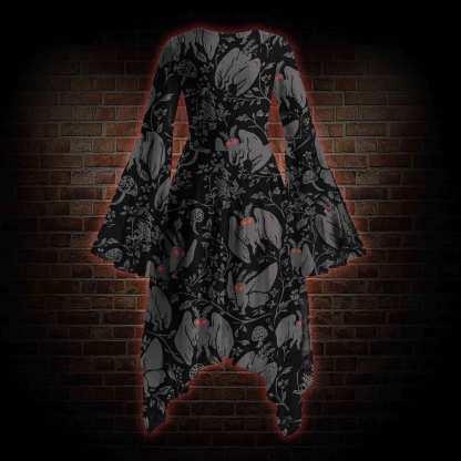 Mothman Bell-sleeve Handkerchief-hem Dress