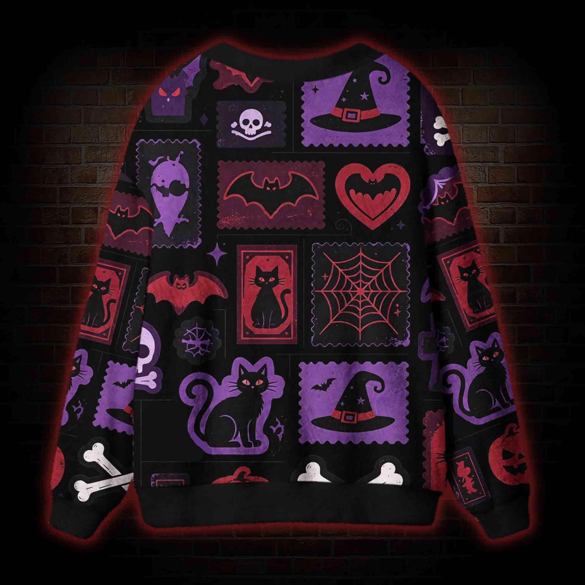 Witch Black Cat Cardigan Sweater