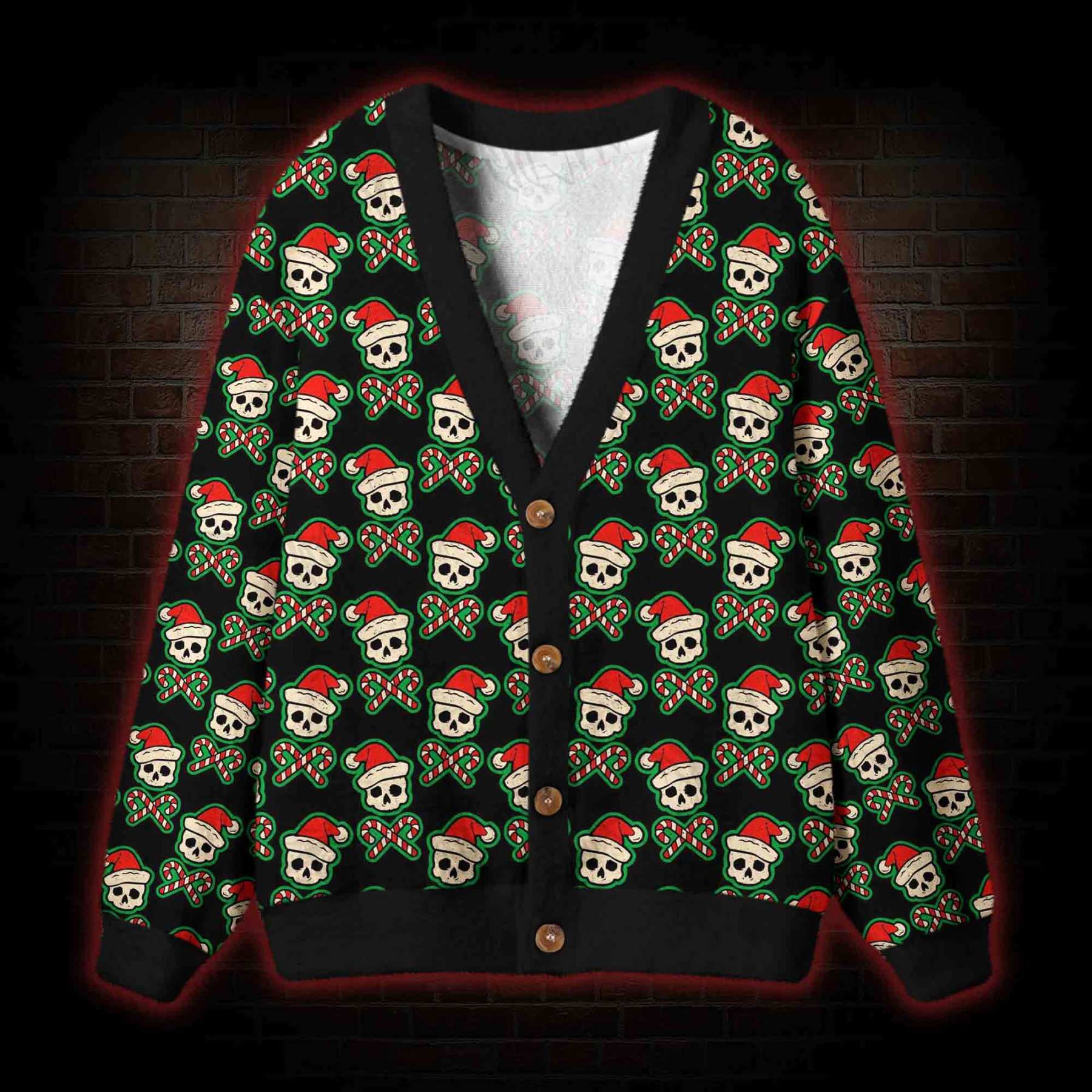 Creepy Christmas Cardigan Sweater