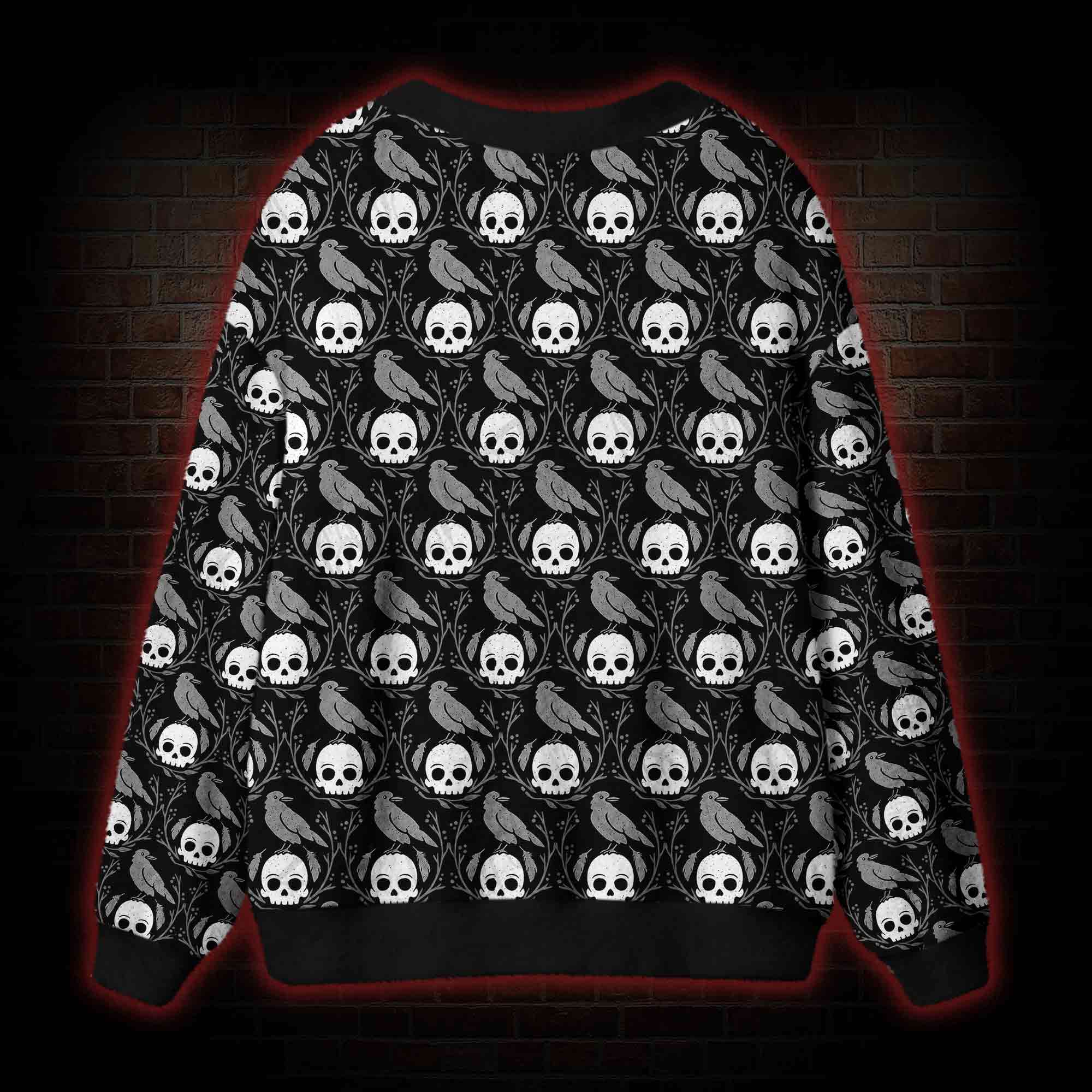 Raven & Skull Cardigan Sweater