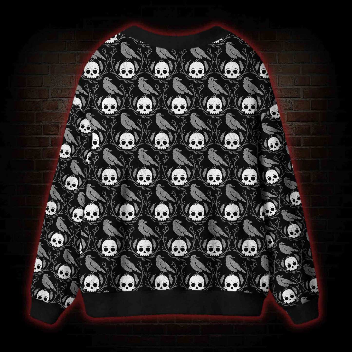 Raven & Skull Cardigan Sweater