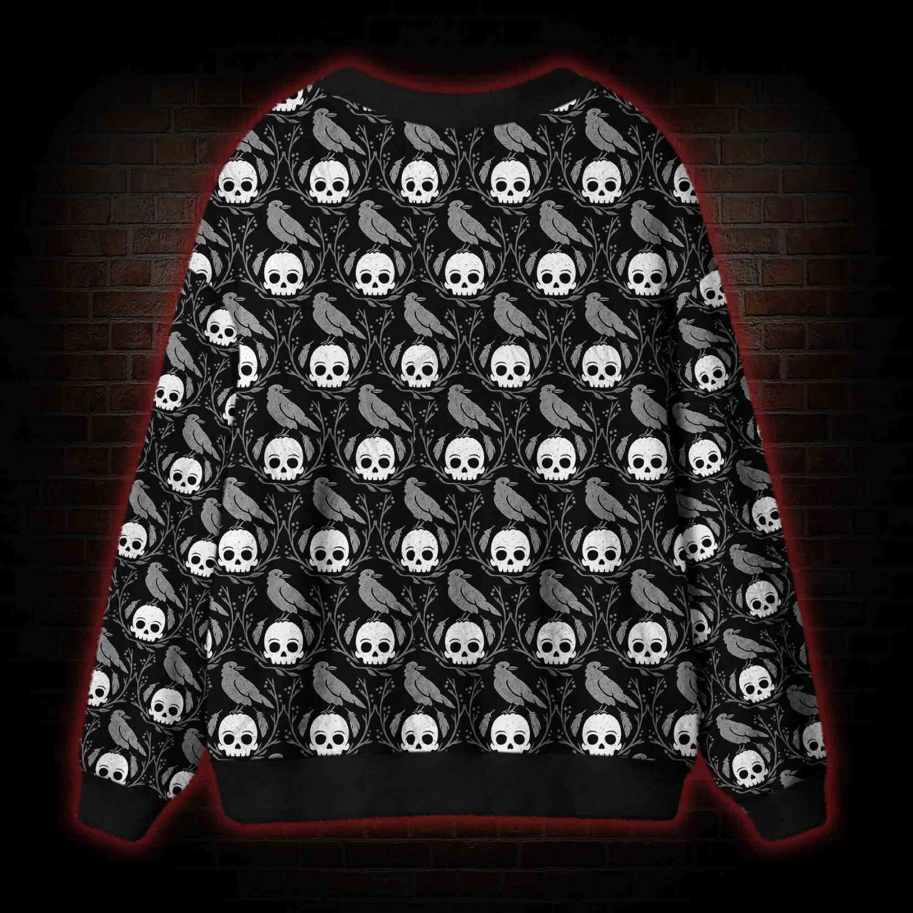 Raven & Skull Cardigan Sweater