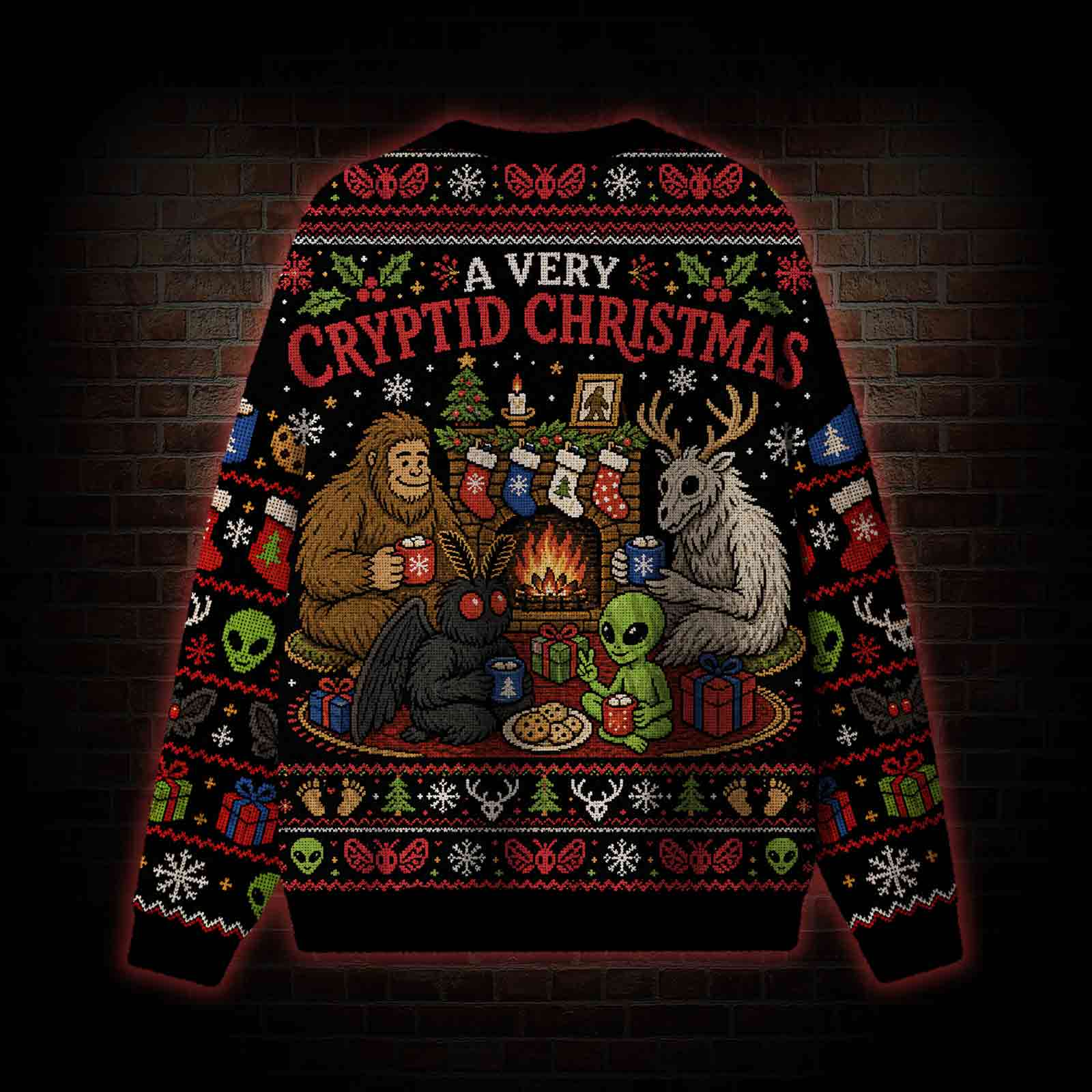 A Very Cryptid Christmas Ugly Sweatshirts