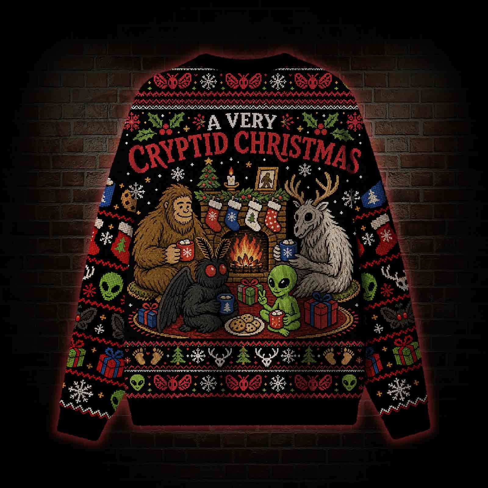 A Very Cryptid Christmas Ugly Sweatshirts