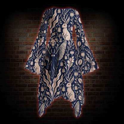 Cryptids Bell-sleeve Handkerchief-hem Dress