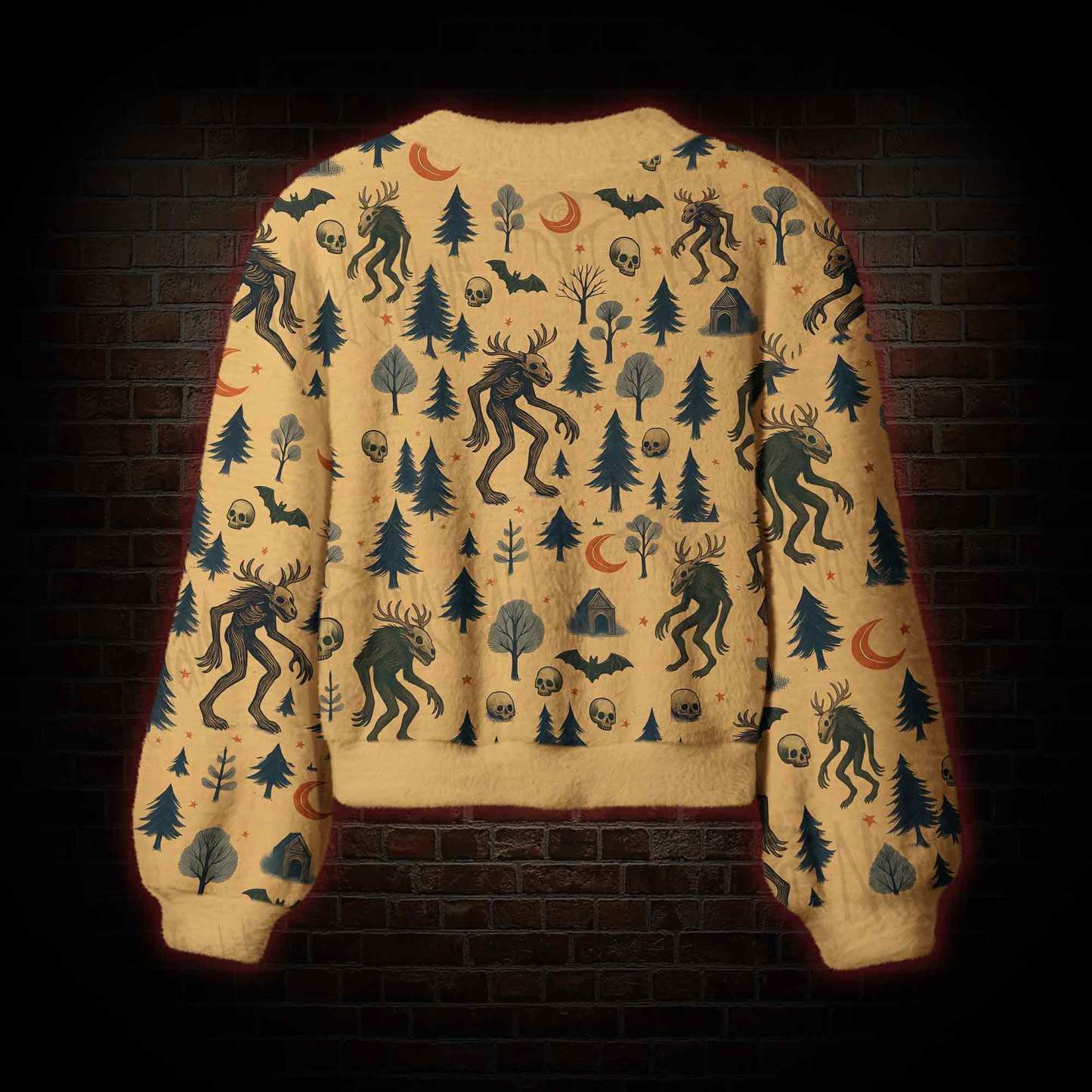 Wendigo in the Forest Women's Cardigan Sweater
