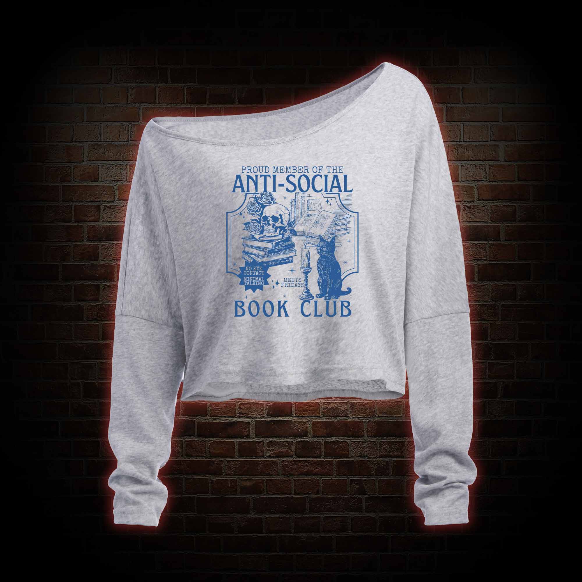 Anti-Social Book Club Off Shoulder Long Sleeve Top