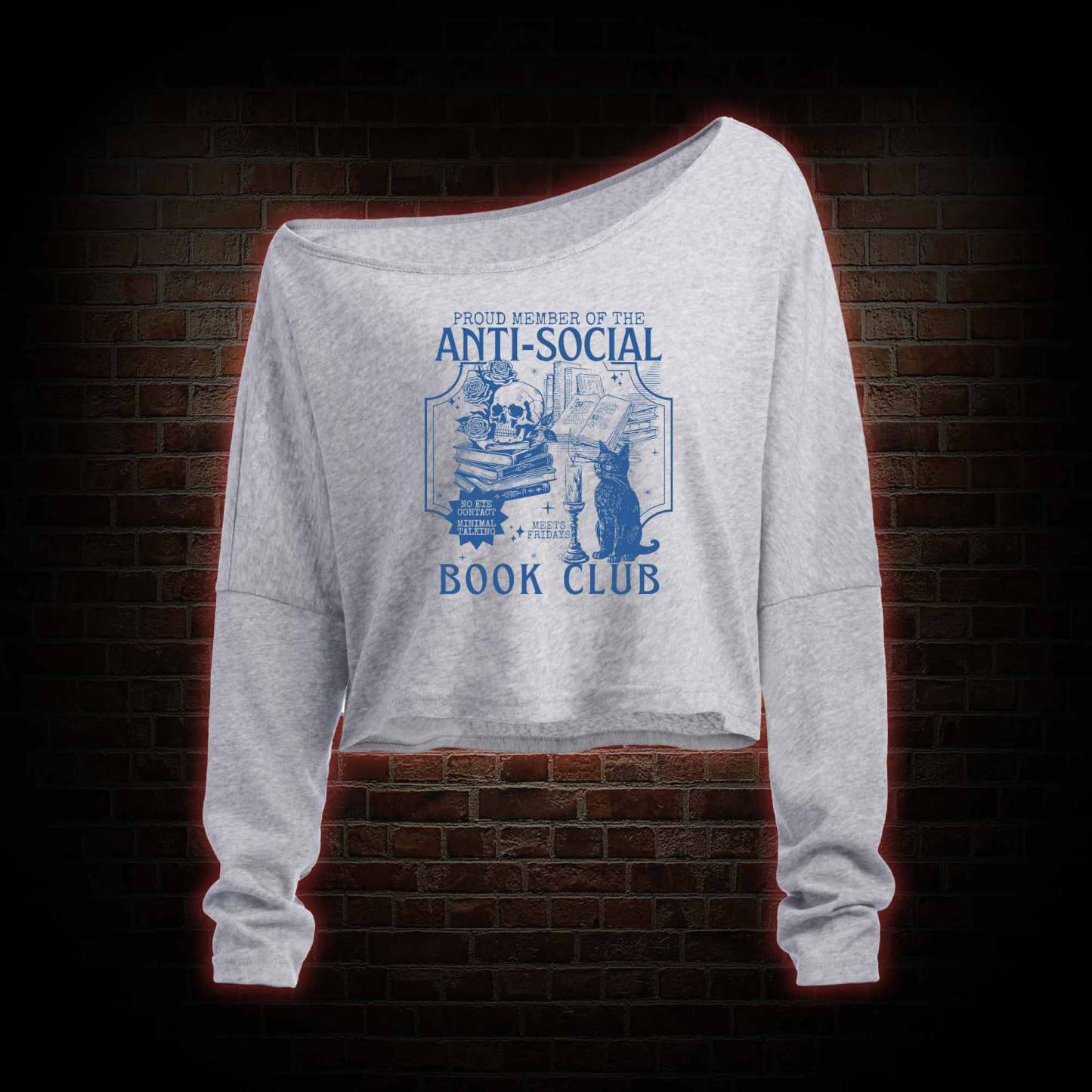 Anti-Social Book Club Off Shoulder Long Sleeve Top