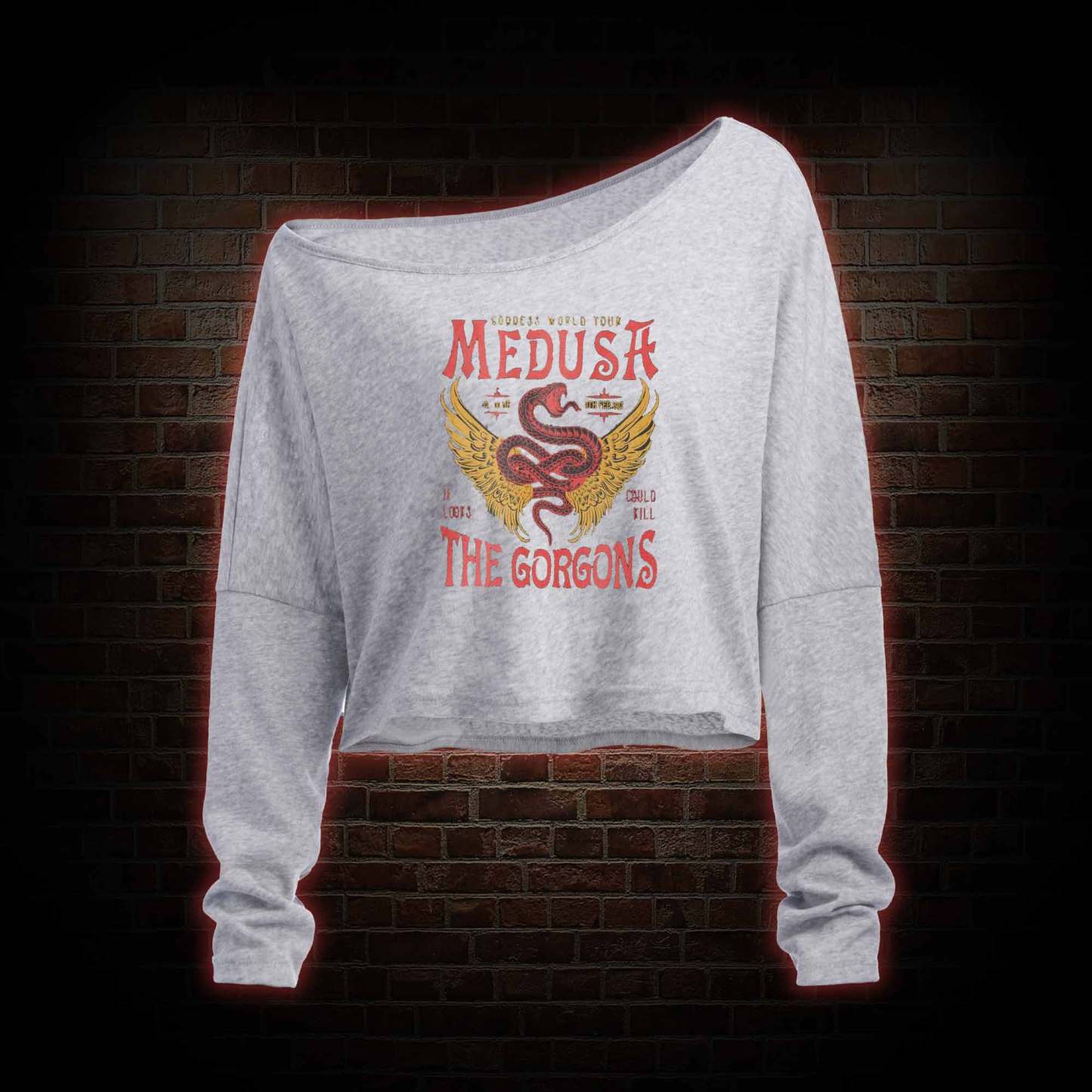 Medusa Off Shoulder Long Sleeve Top