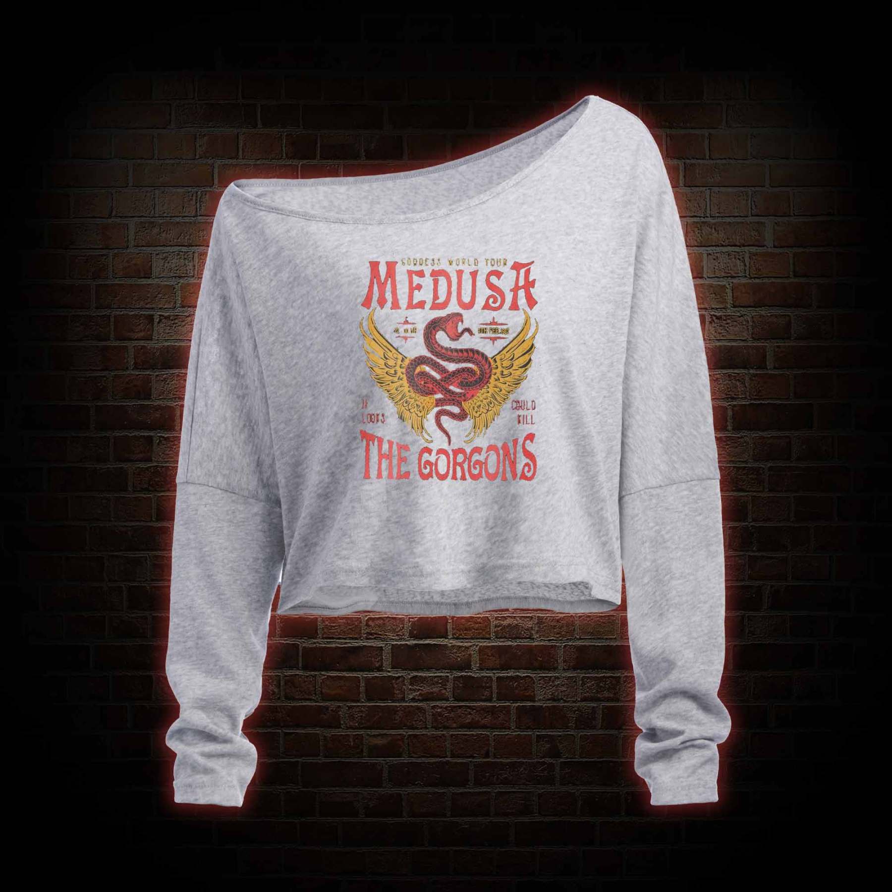 Medusa Off Shoulder Long Sleeve Top