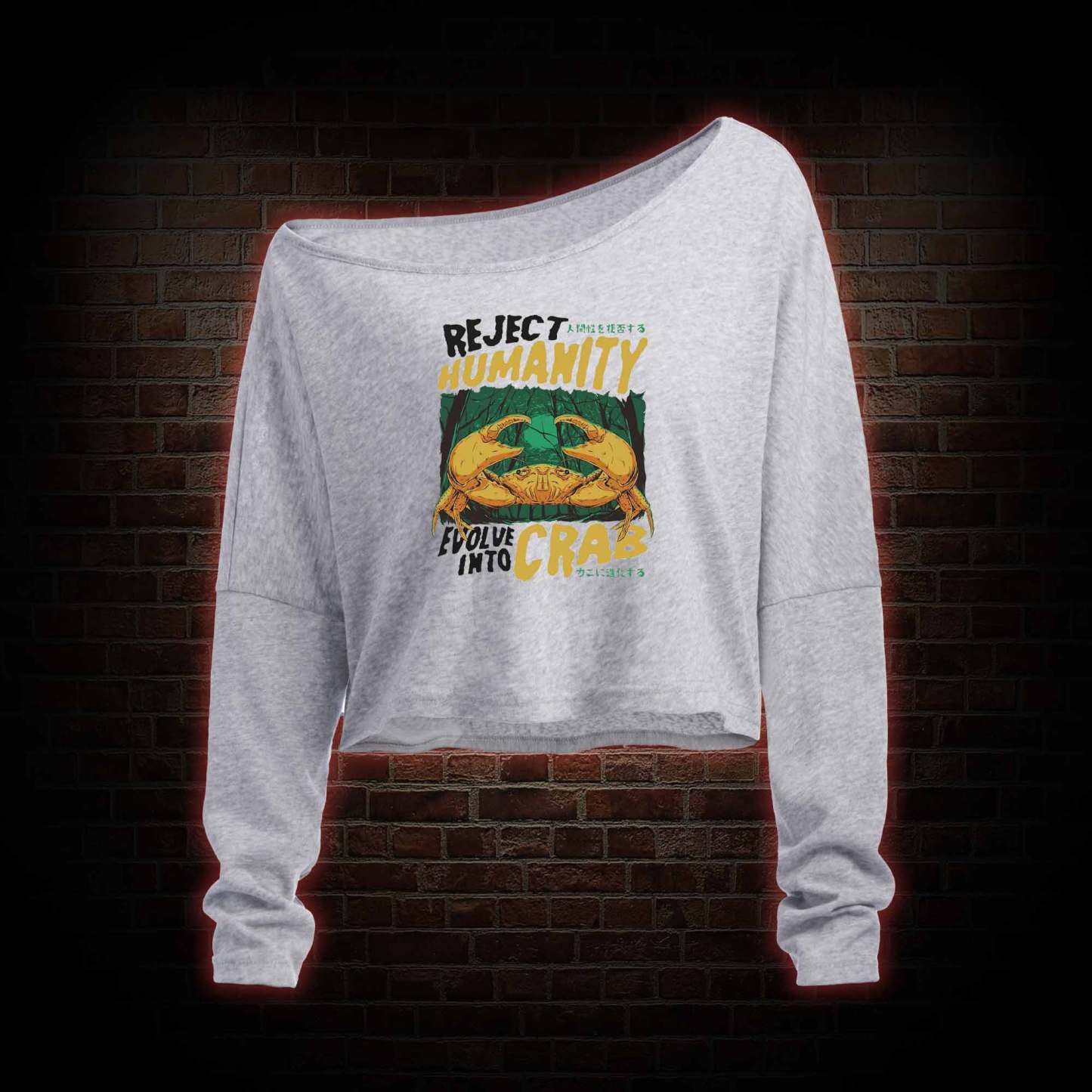 Reject Humanity Crab Off Shoulder Long Sleeve Top