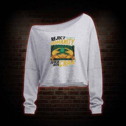 Reject Humanity Crab Off Shoulder Long Sleeve Top