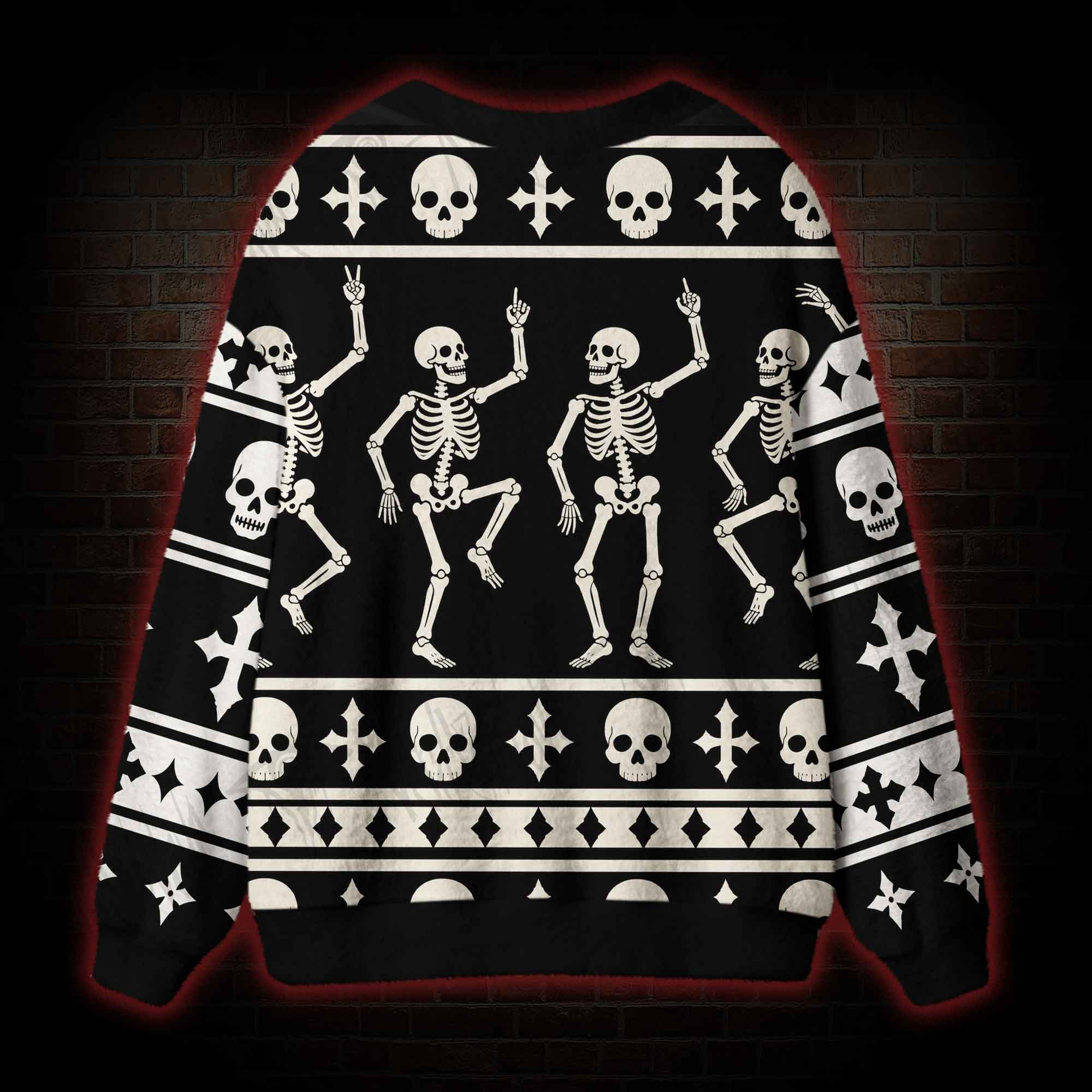 Toxic Rave Dancing Skeleton Cardigan Sweater