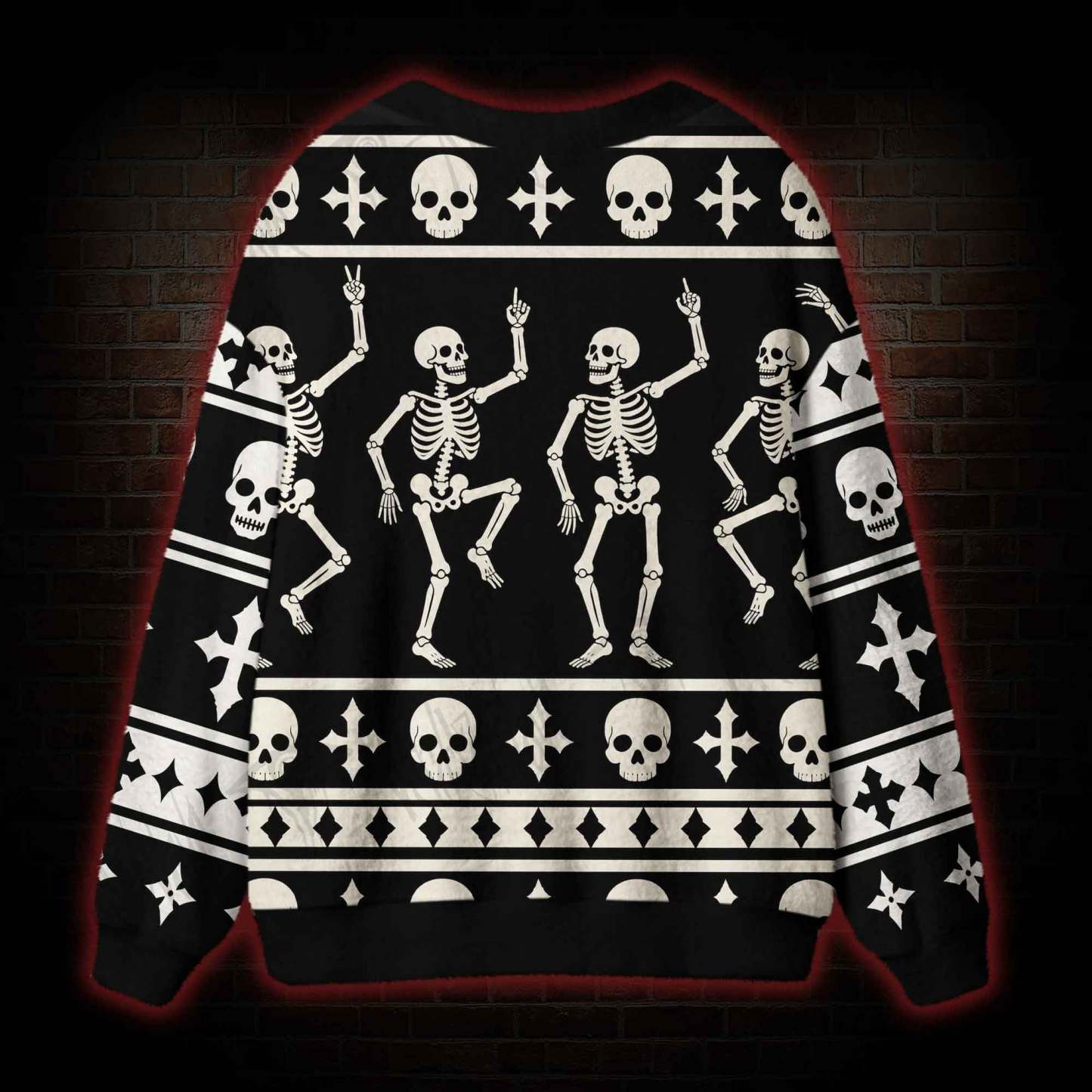 Toxic Rave Dancing Skeleton Cardigan Sweater