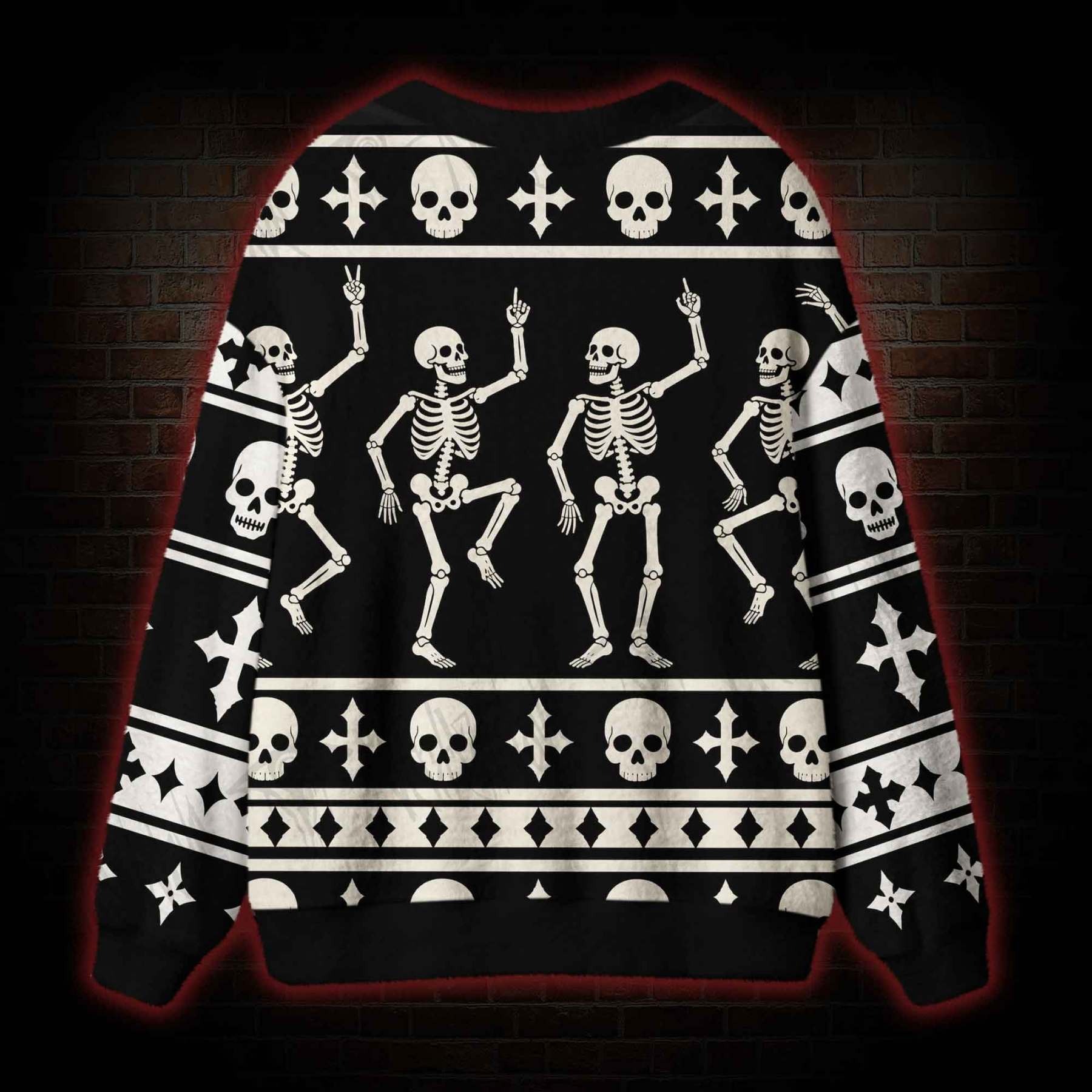 Toxic Rave Dancing Skeleton Cardigan Sweater