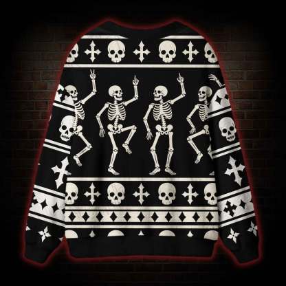 Toxic Rave Dancing Skeleton Cardigan Sweater