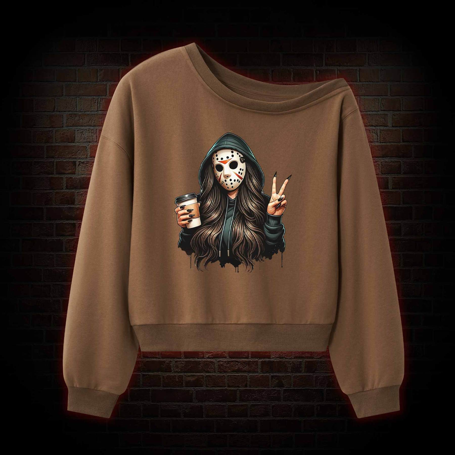 Halloween Spooky Mama Off Shoulder Sweatshirt