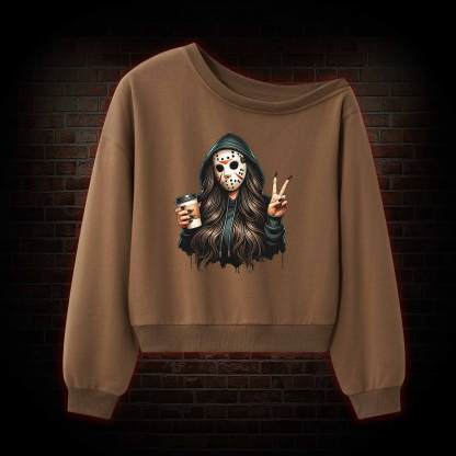 Halloween Spooky Mama Off Shoulder Sweatshirt