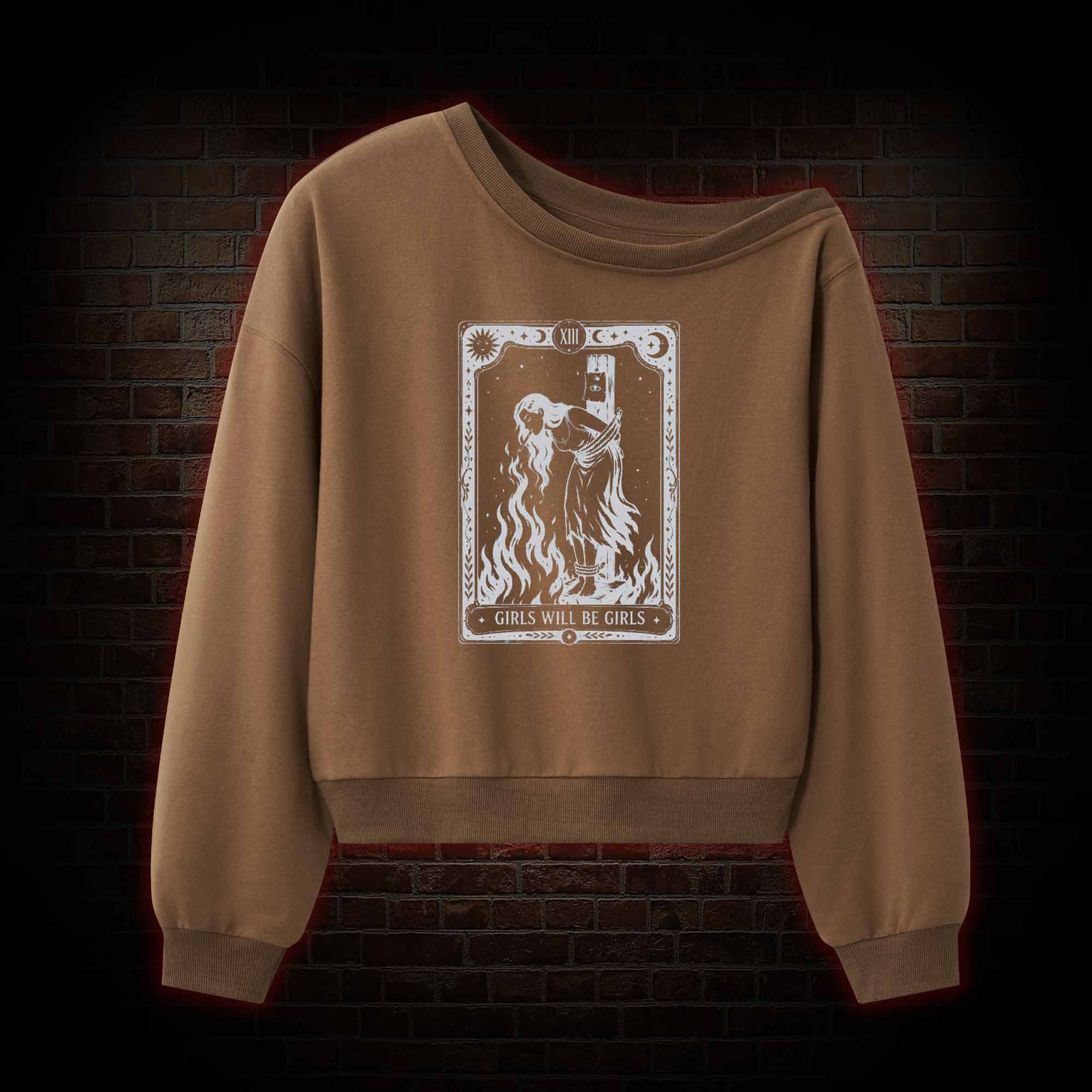 Girls Will be Girls Tarot Off Shoulder Sweatshirt