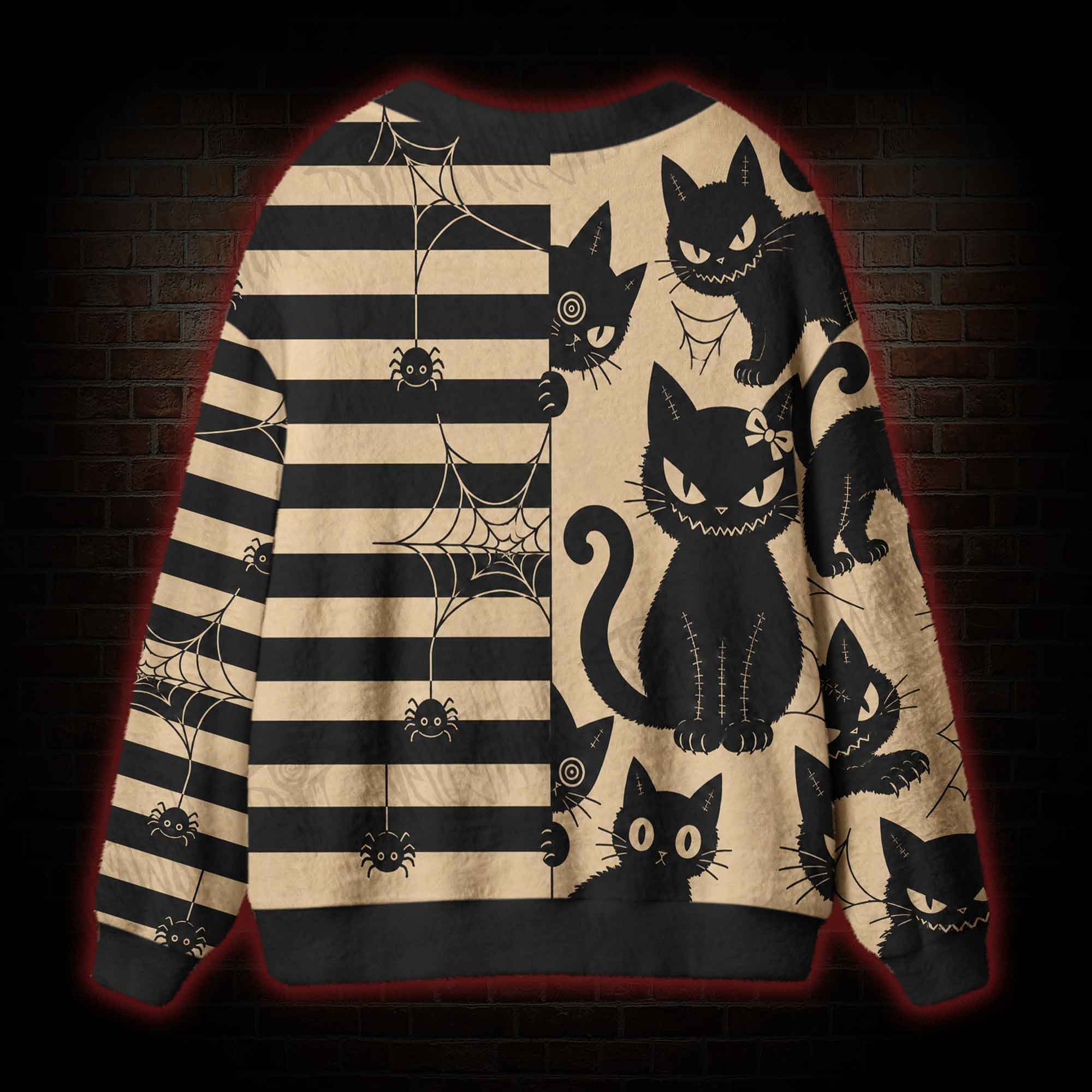 Mischief Black Cat Cardigan Sweater