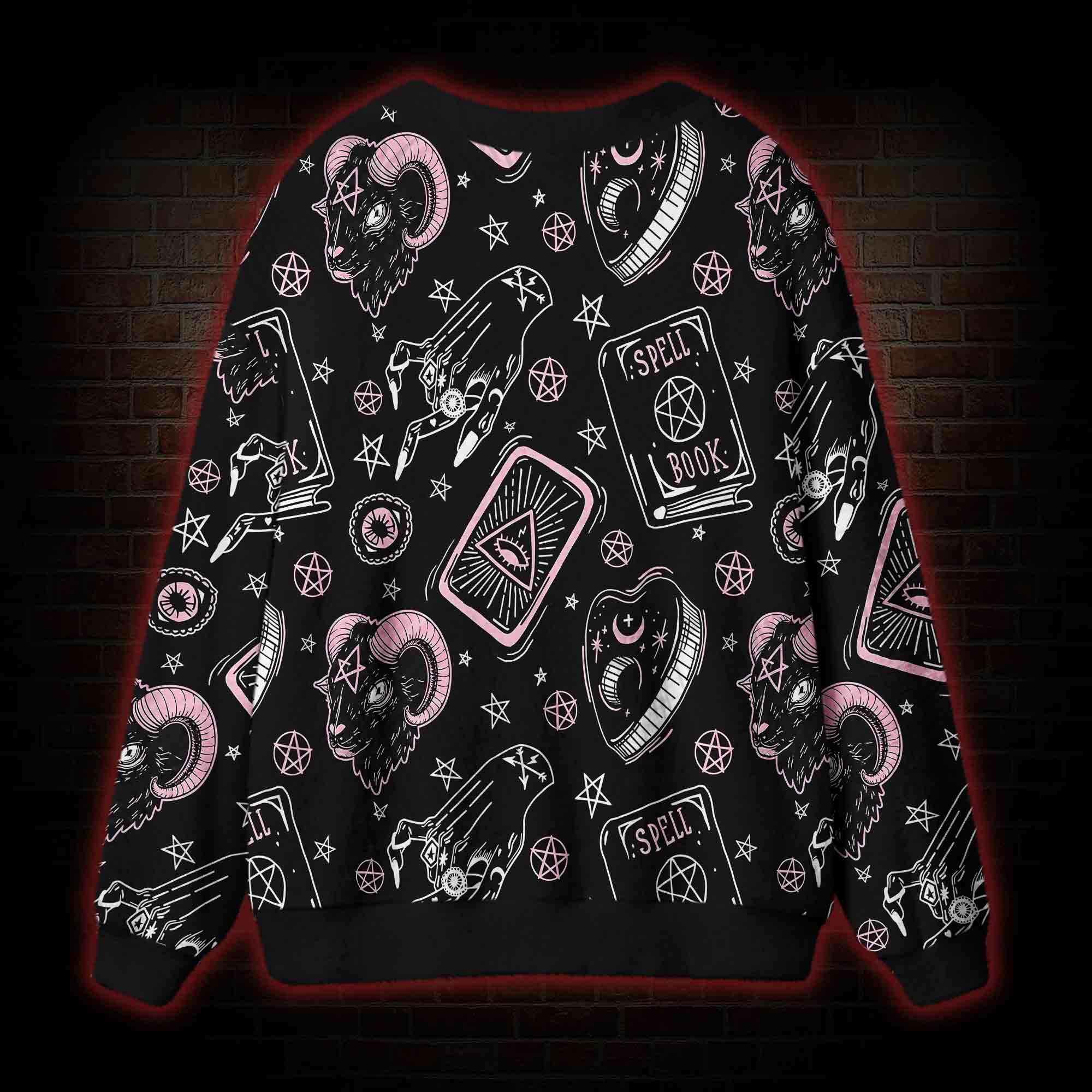 Pink Occult Ritual Cardigan Sweater
