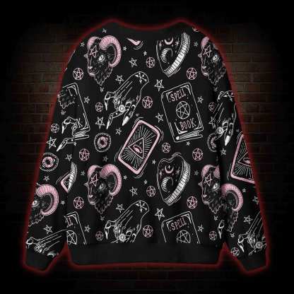 Pink Occult Ritual Cardigan Sweater