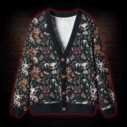 Spooky Cryptids Cardigan Sweater