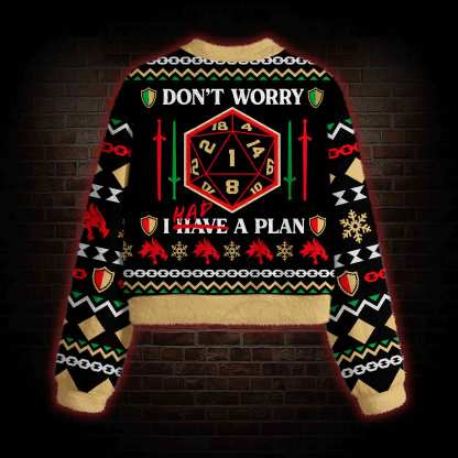 Don't Worry I Had a Plan Women's Cropped Ugly Sweatshirt