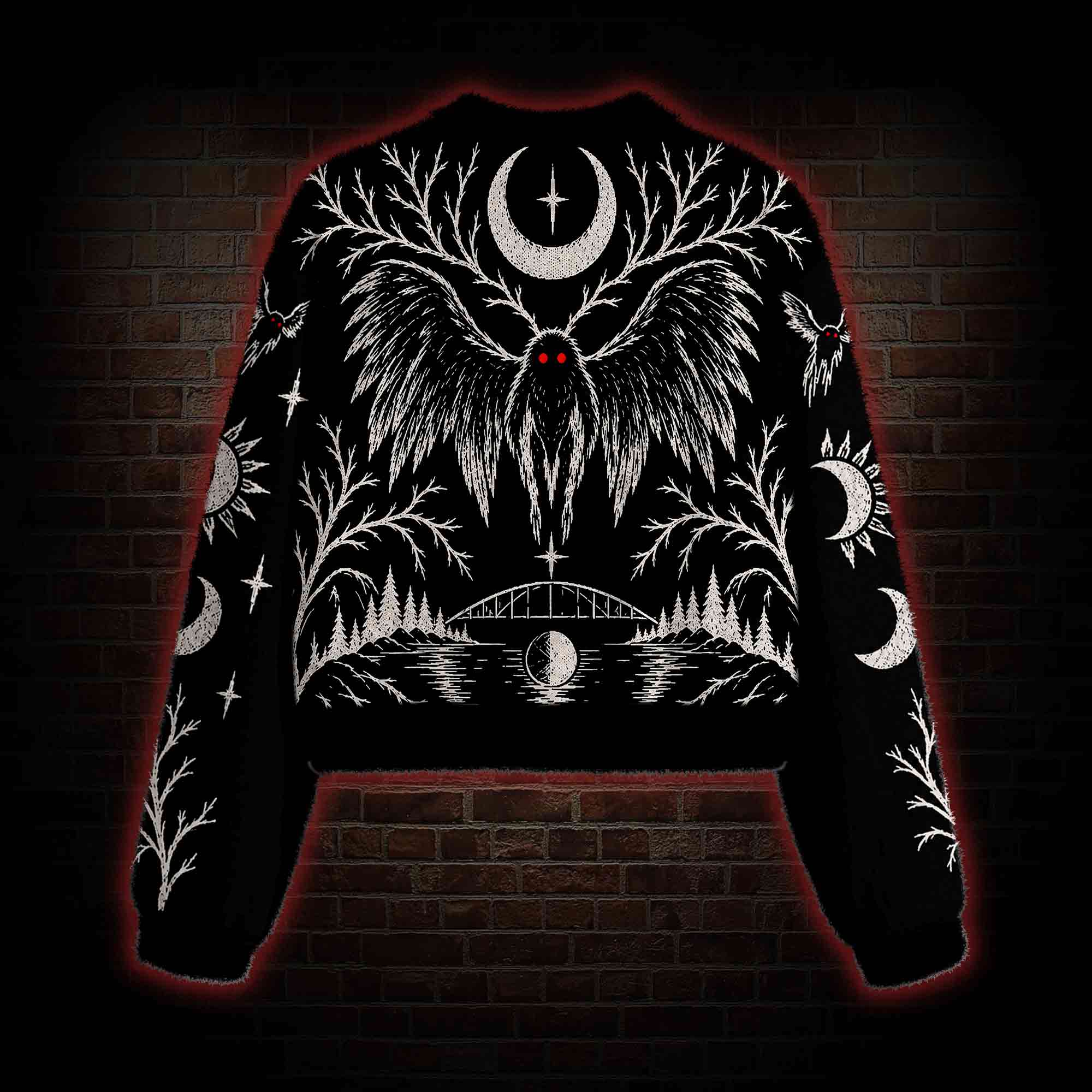 Nightmare Mothman Women's Cropped Ugly Sweatshirt