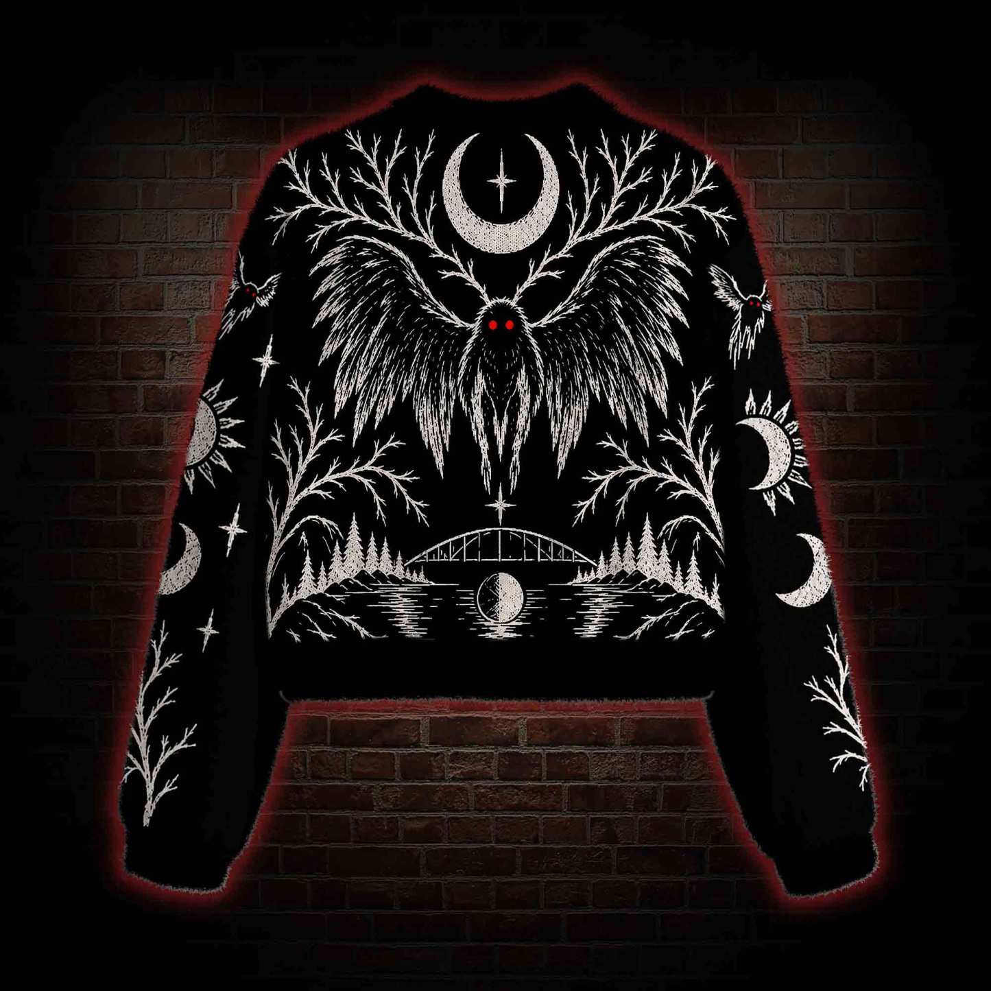Nightmare Mothman Women's Cropped Ugly Sweatshirt