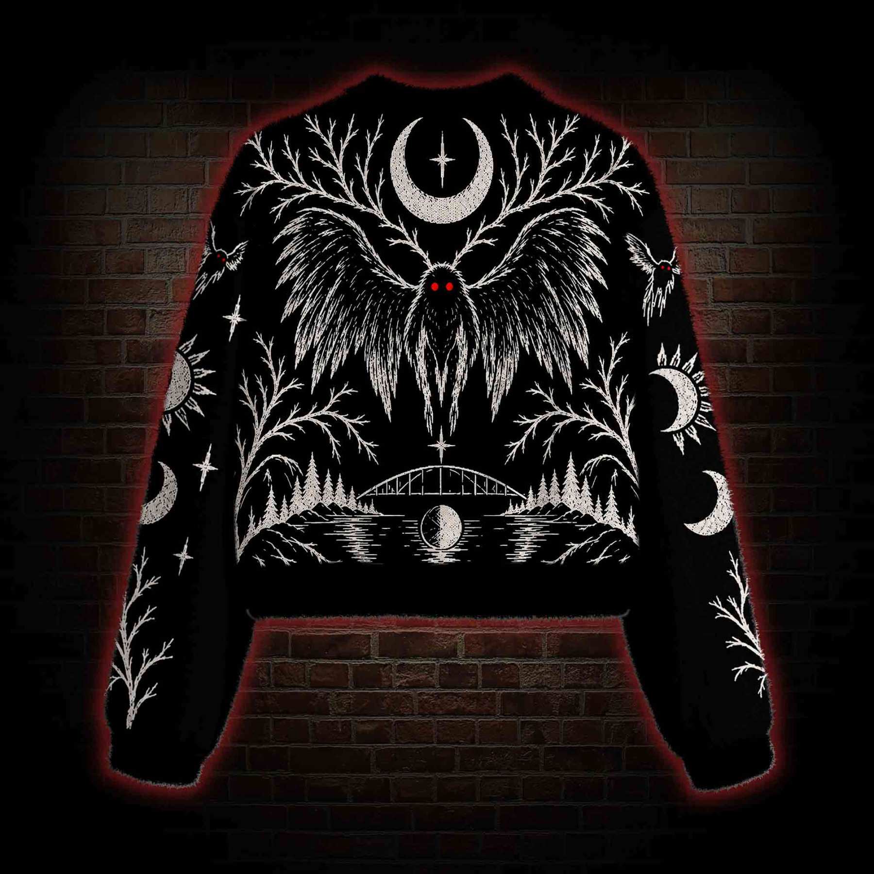Nightmare Mothman Women's Cropped Ugly Sweatshirt