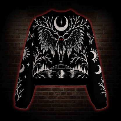 Nightmare Mothman Women's Cropped Ugly Sweatshirt