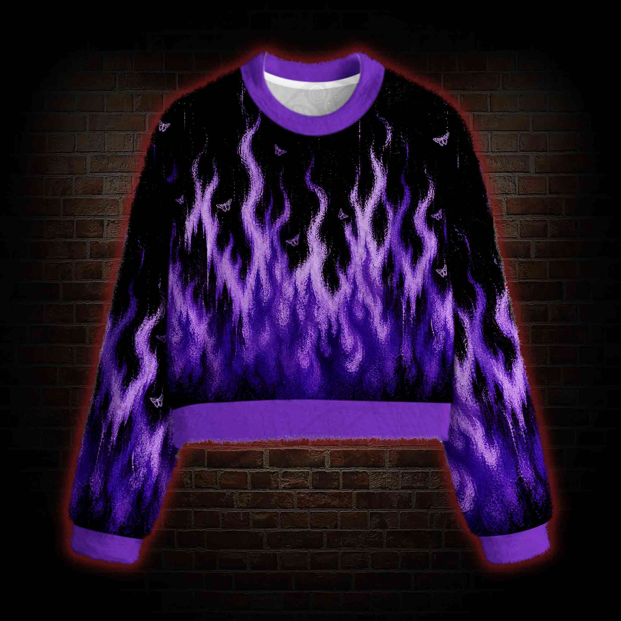 Violet Hellfire Women's Cropped Ugly Sweatshirt