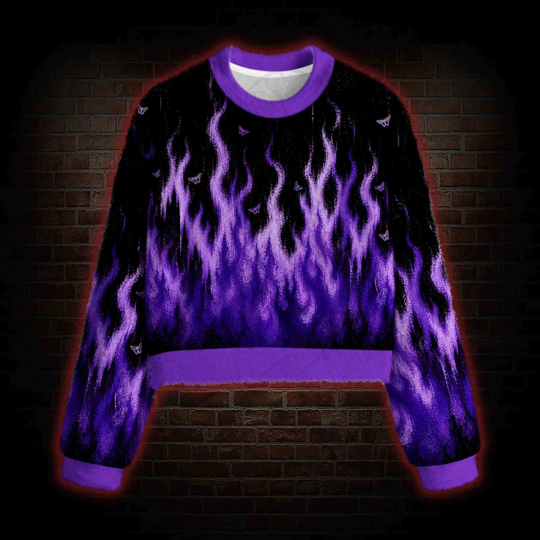 Violet Hellfire Women's Cropped Ugly Sweatshirt