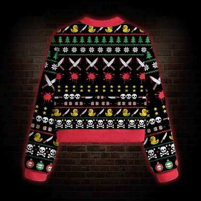 Holiday Violence Women's Cropped Ugly Sweatshirt