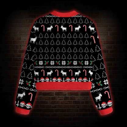 Worship Santa Women's Cropped Ugly Sweatshirt