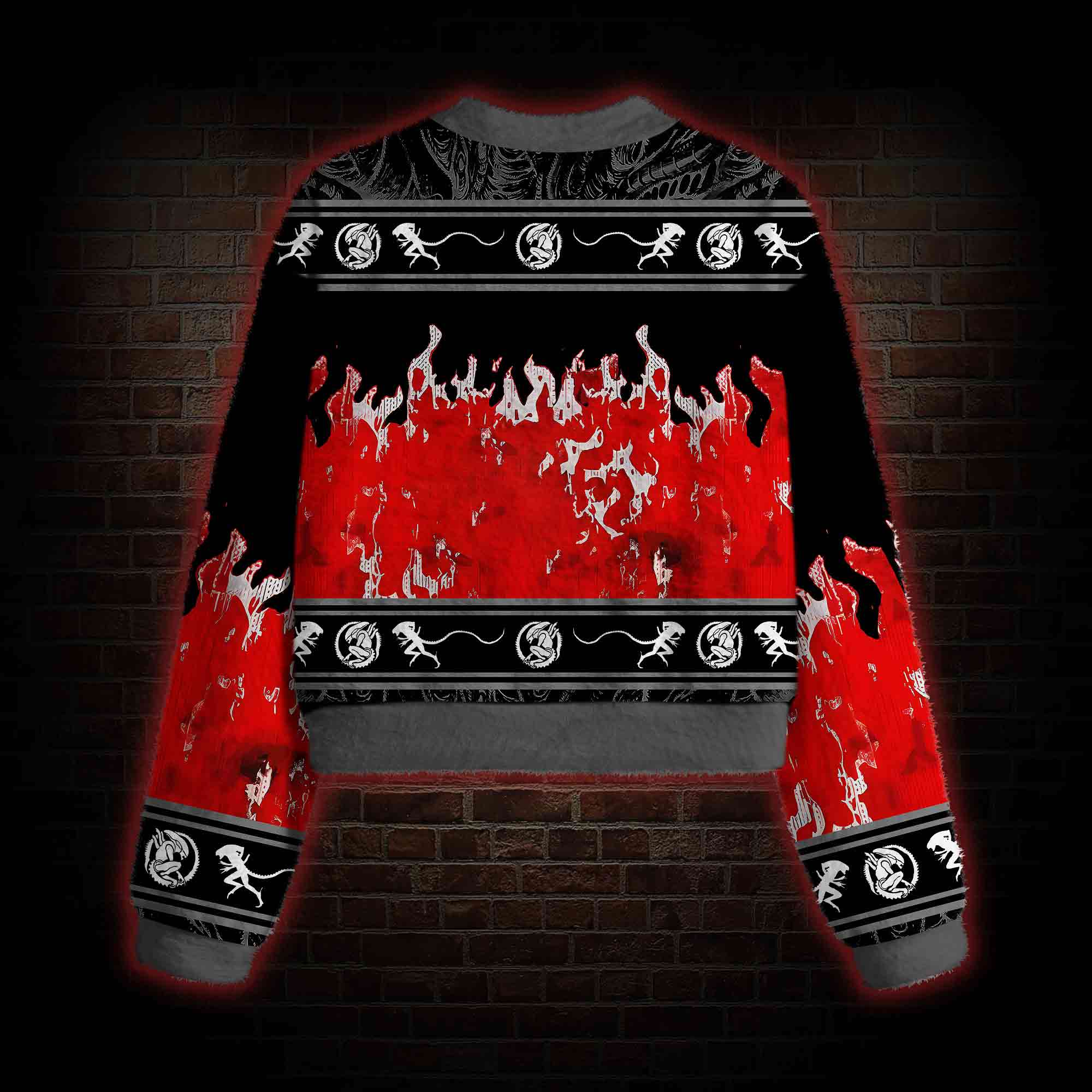 Alien Horror Women's Cropped Ugly Sweatshirt