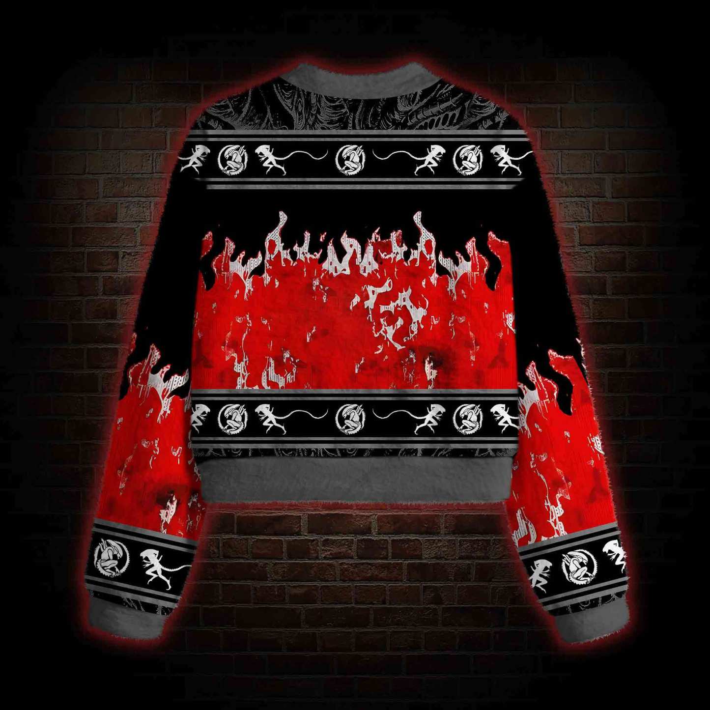 Alien Horror Women's Cropped Ugly Sweatshirt
