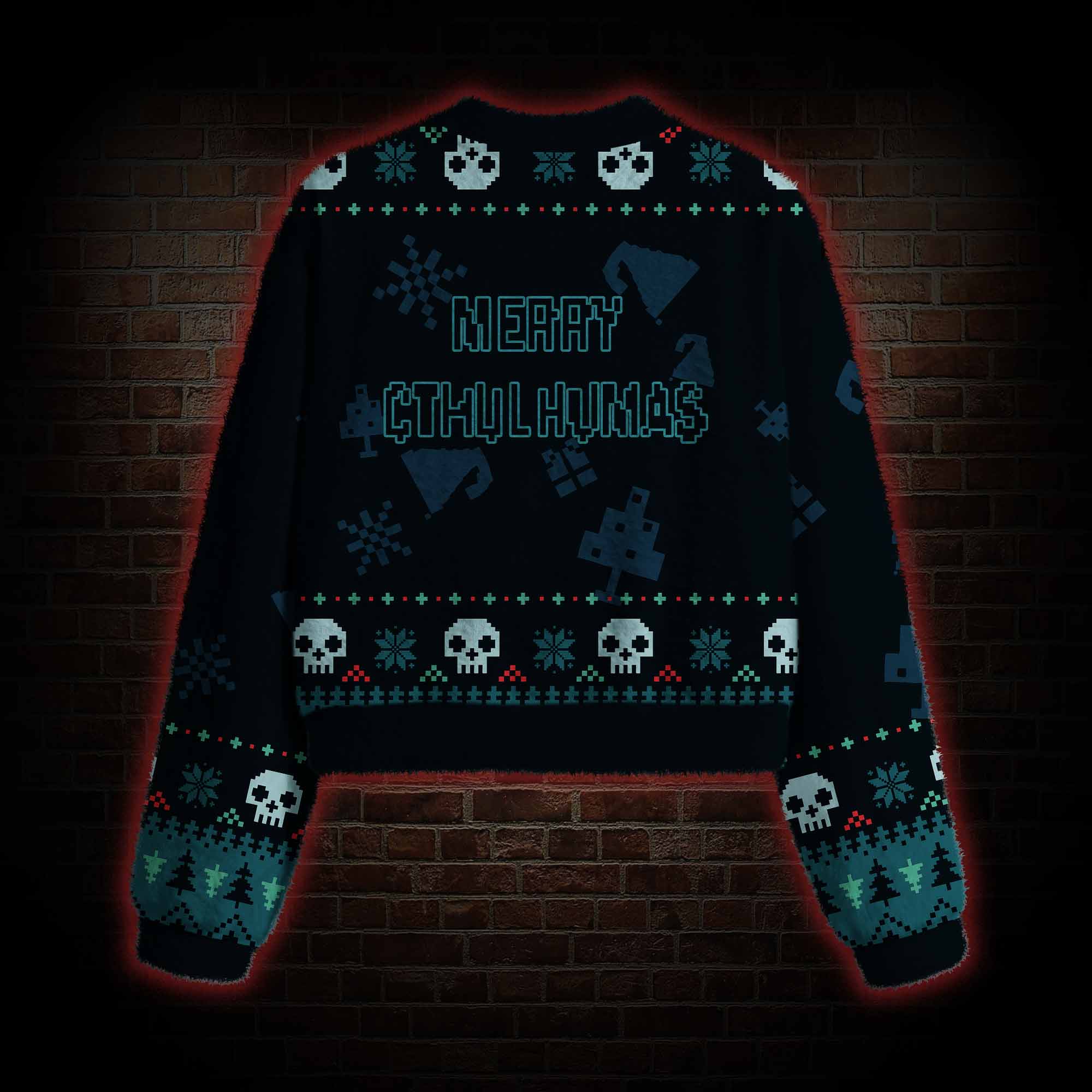 Merry Cthulhumas Women's Cropped Ugly Sweatshirt