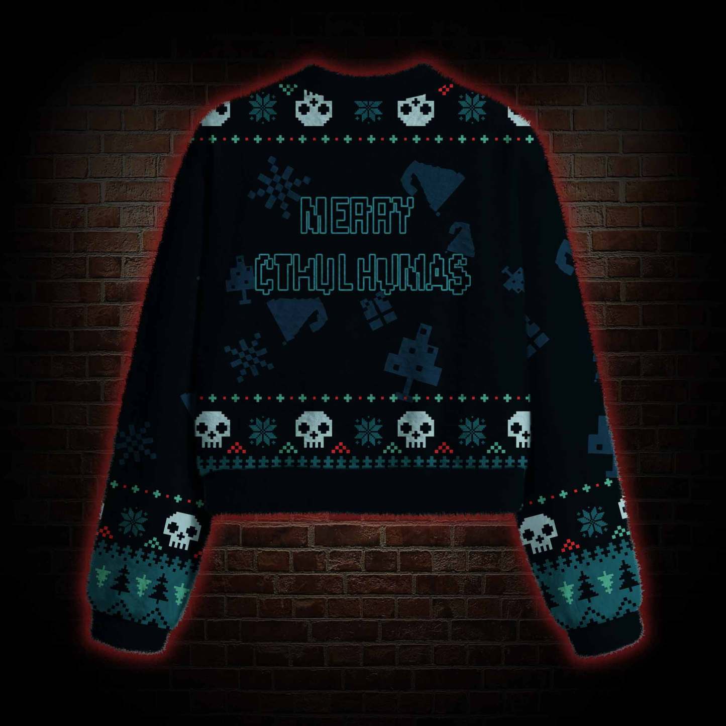 Merry Cthulhumas Women's Cropped Ugly Sweatshirt