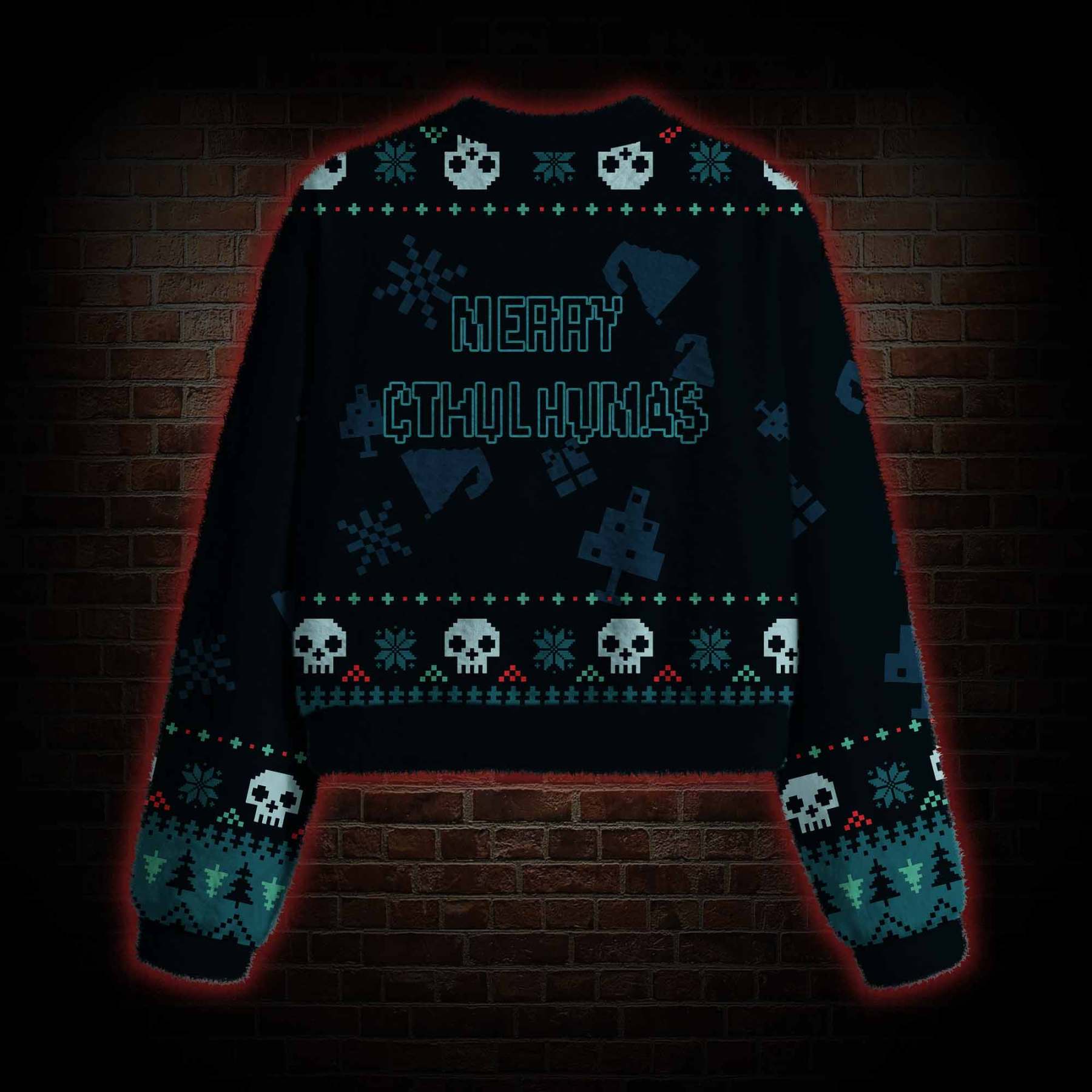 Merry Cthulhumas Women's Cropped Ugly Sweatshirt