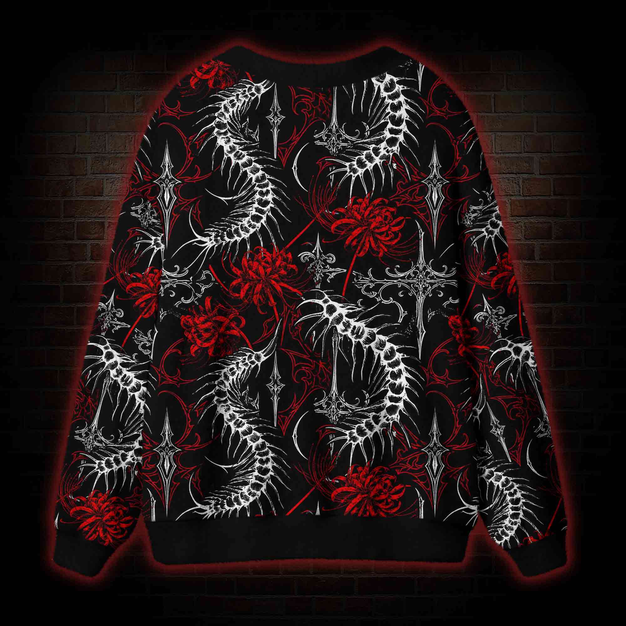 Gothic Bloodshot Centipede Cardigan Sweater