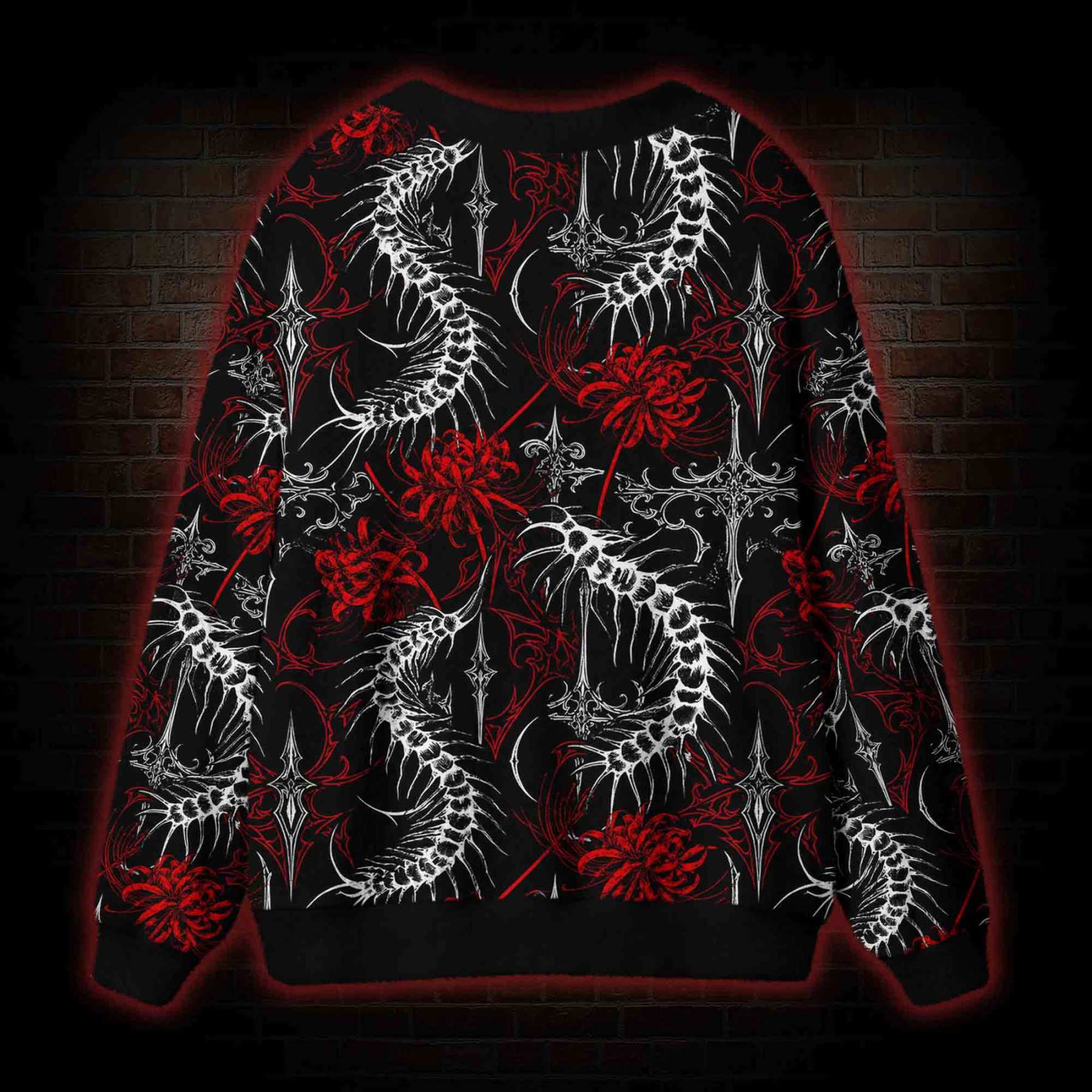 Gothic Bloodshot Centipede Cardigan Sweater