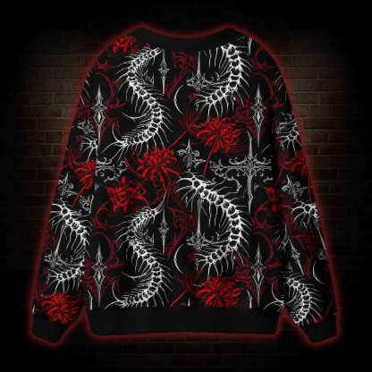 Gothic Bloodshot Centipede Cardigan Sweater