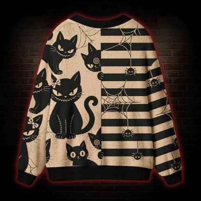 Mischief Black Cat Cardigan Sweater