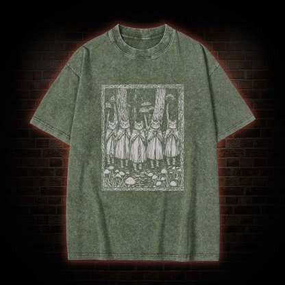 Coven of the Forest Cats Washed T-shirt