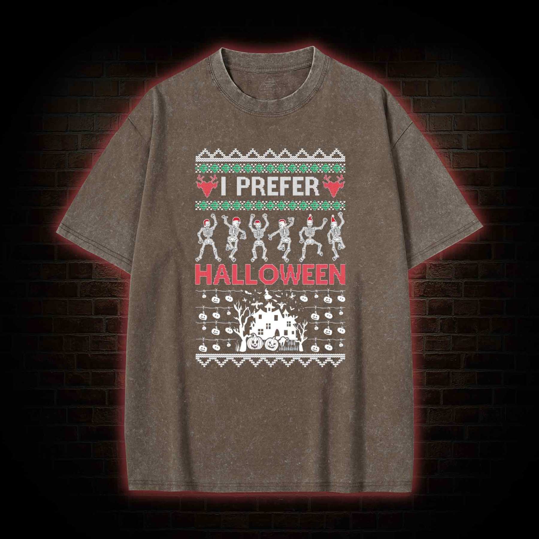I Prefer Halloween Washed T-shirt