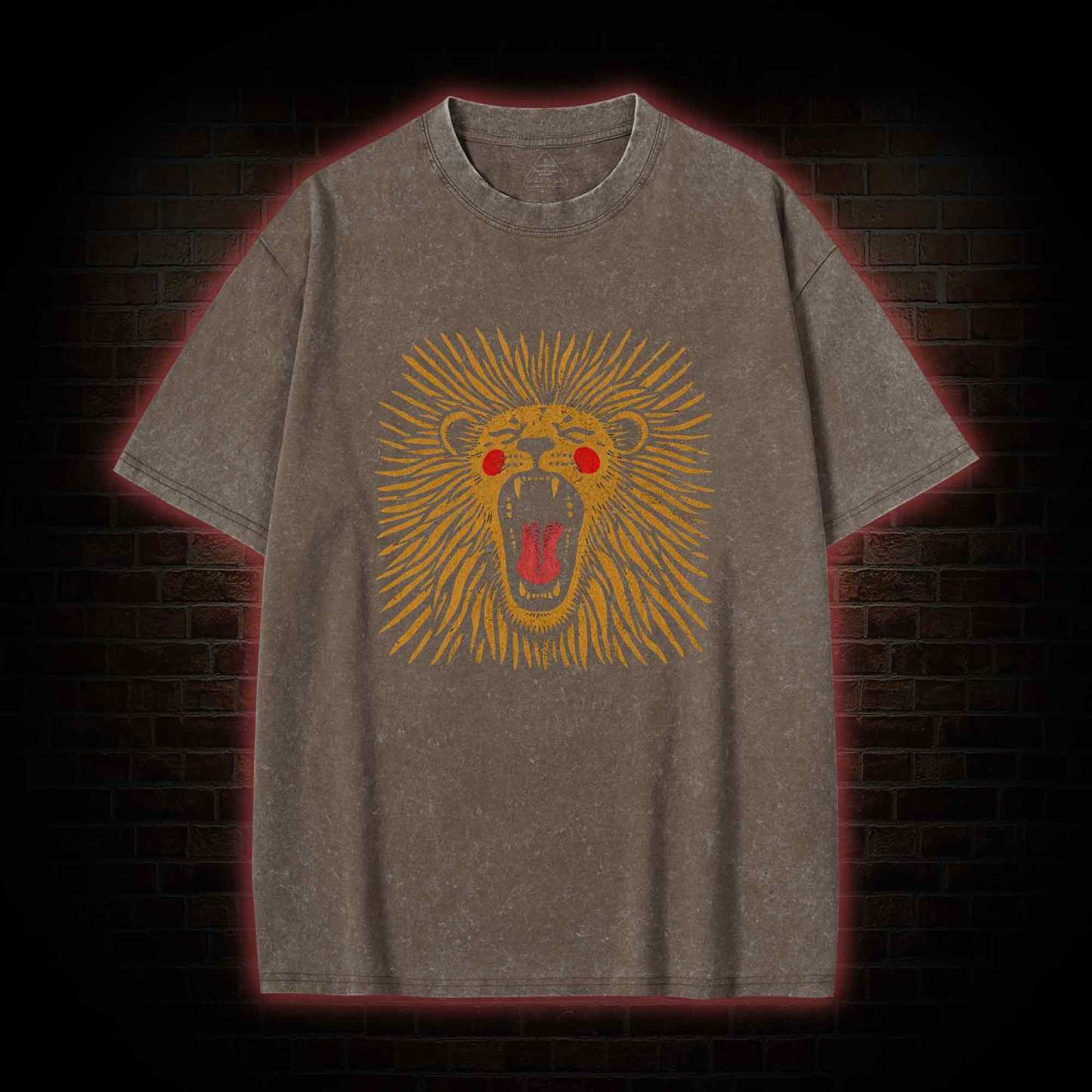 Vintage Boho Lion Washed T-shirt